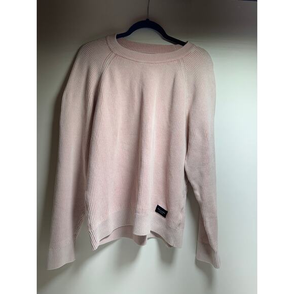 Abercrombie & Fitch Oversized Y2K Ribbed Sweater Pale Pink Barbie Core SzXL FlAW - Picture 11 of 13